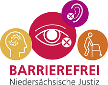 Logo "Barrierefrei - Niedersächsische Justiz" (zu den Informationen zur Barrierefreiheit)
